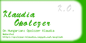 klaudia opolczer business card